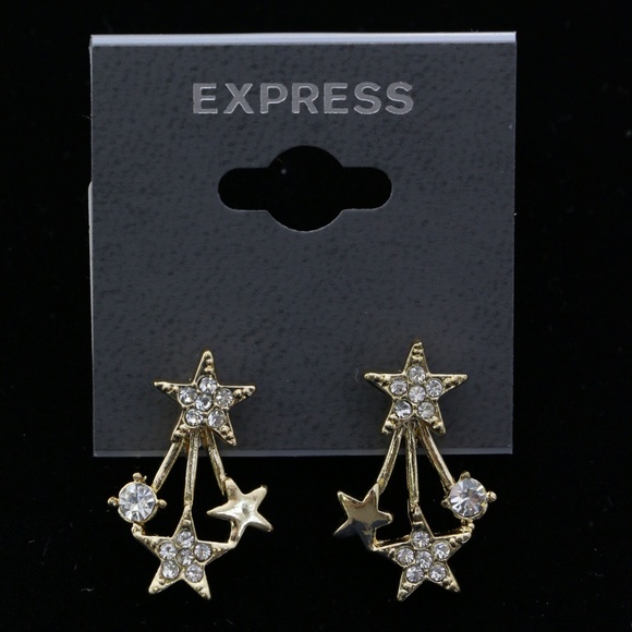 Express Shooting star Post-Earrings Gold  NWT - Picture 4 of 4